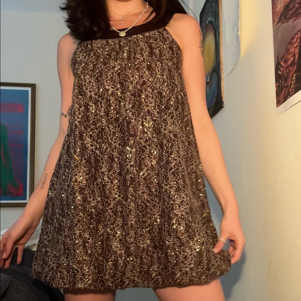 Vintage Sparkling Brown Dress